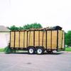 We use a double-axled trailer instead of a big heavy box dumpster (which would block your driveway for a week, and then damage the driveway).  We thoroughly clean up after every job, including using a nail magnet.